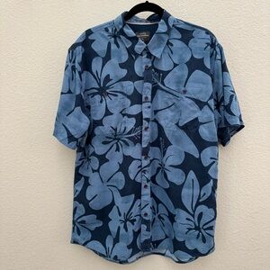 Quiksilver Waterman Collection Blue Aloha Shirt